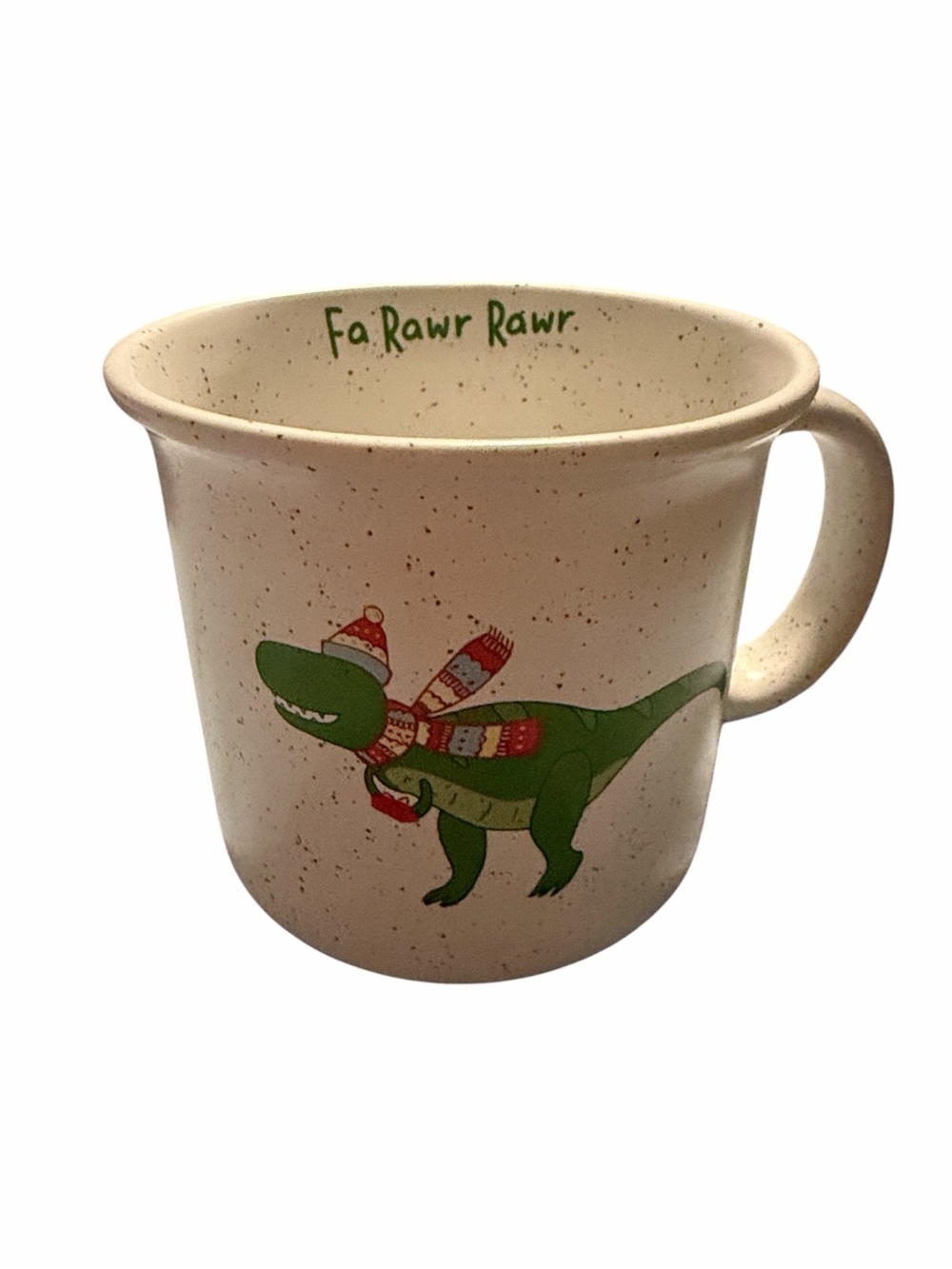 Fa Rawr Rawr Green Dinosaur Ceramic Mug - market finds ceramic Christmas LN